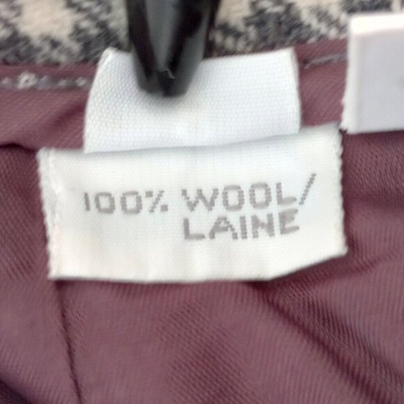 Liz Claiborne Grey & White Check Tweed Wool Vintage Career Skirt - Picture 7 of 9